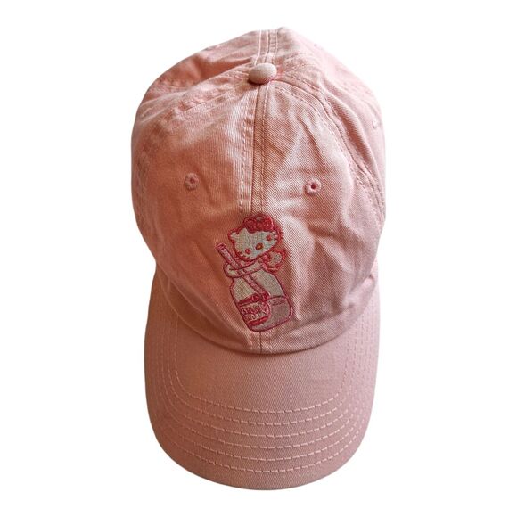 HELLO KITTY Kawaii Milk Cap Hat Pink Adjustable Sanrio for HOT TOPIC - Picture 1 of 8